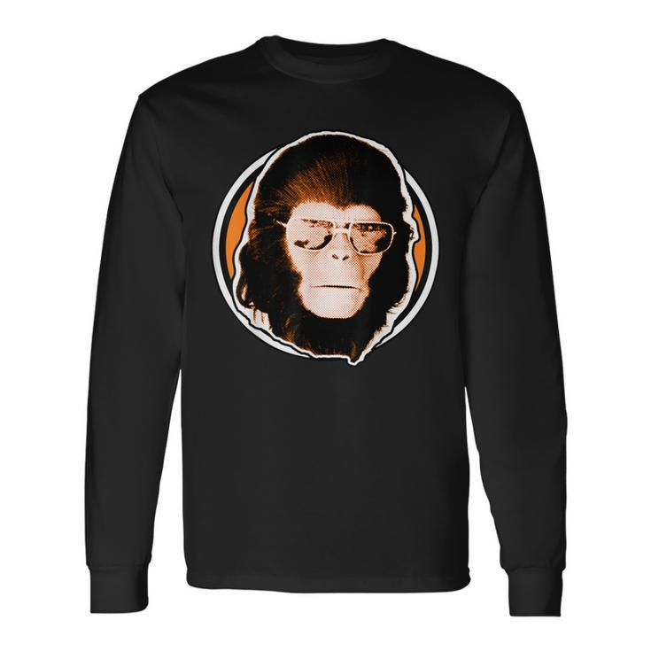Cornelius In Shades Apes Nerd Geek Vintage Graphic Long Sleeve T-Shirt
