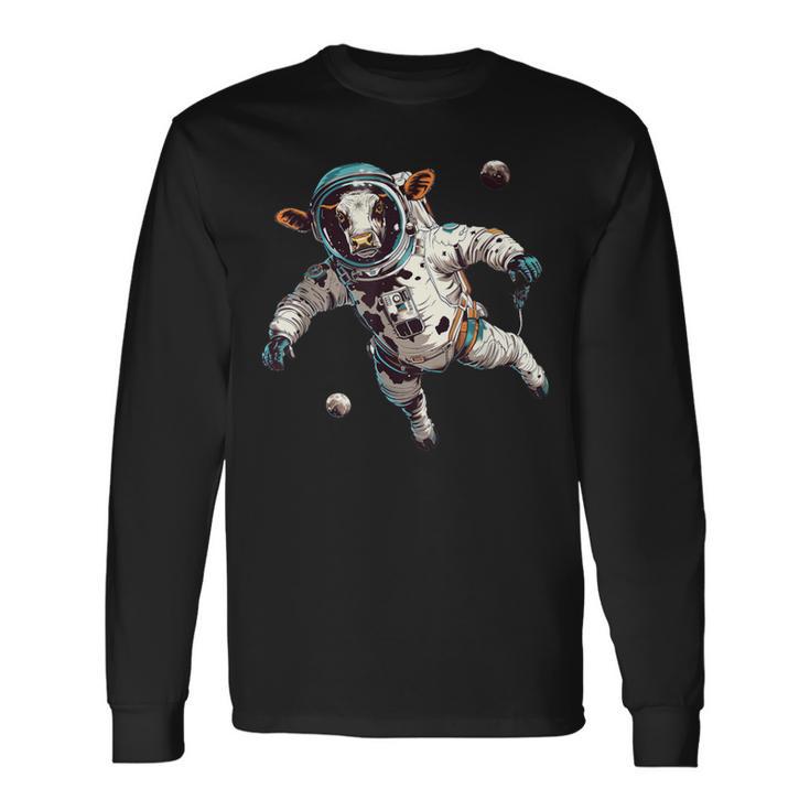 Cow Astronaut In Space Long Sleeve T-Shirt