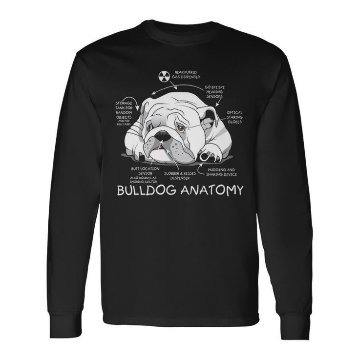 Cute English Bulldog Anatomy Dog Biology Long Sleeve T-Shirt