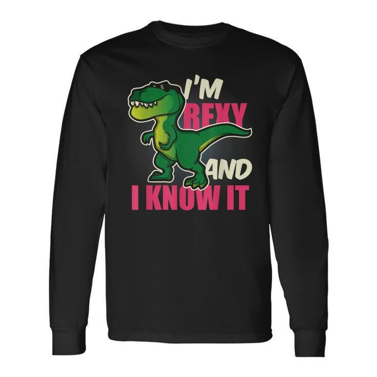 Dinosaur T Rex For Children Youth And Adults Long Sleeve T-Shirt