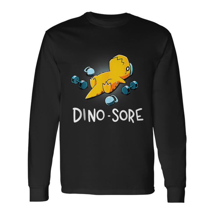 Dinosaur Workout Gym Fitness Lifting Cute Dino Sore Long Sleeve T-Shirt