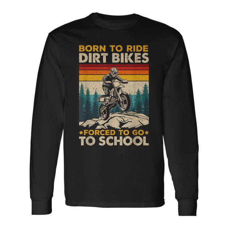 Dirt Bike Motorcross Dirtbike Biker Biking Boys Men Long Sleeve T-Shirt