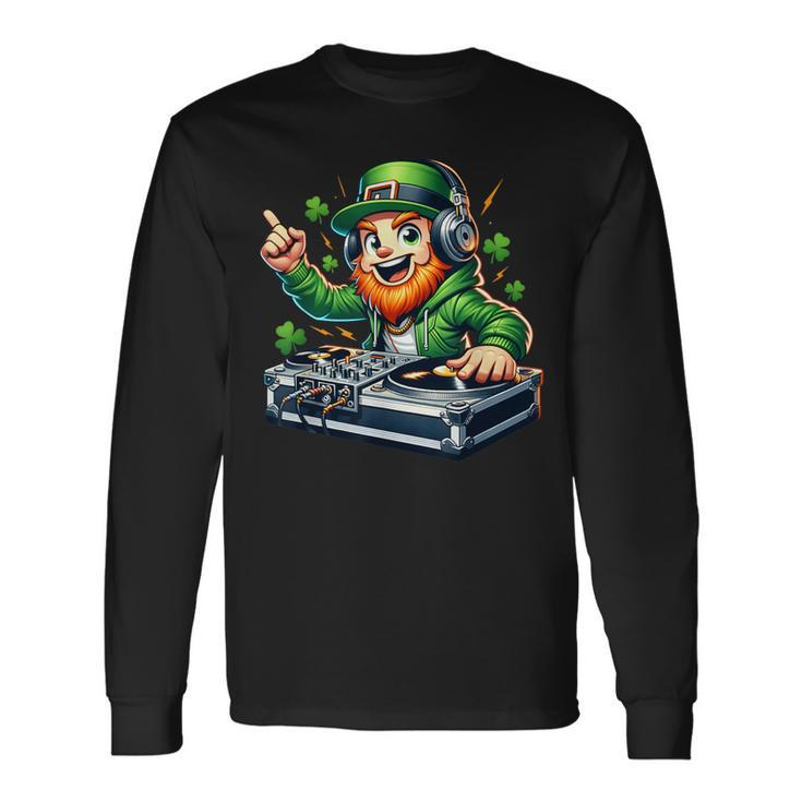 Dj Leprechaun St Patrick's Day Party Mixer Long Sleeve T-Shirt
