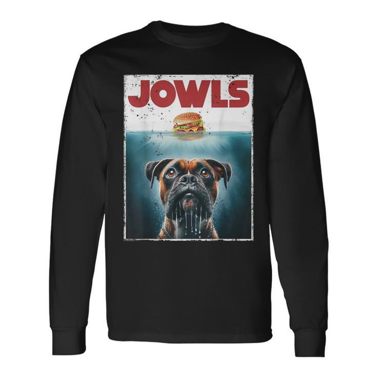 Drooling Boxer Jowls Fawn Dog Mom Dog Dad Burger Long Sleeve T-Shirt