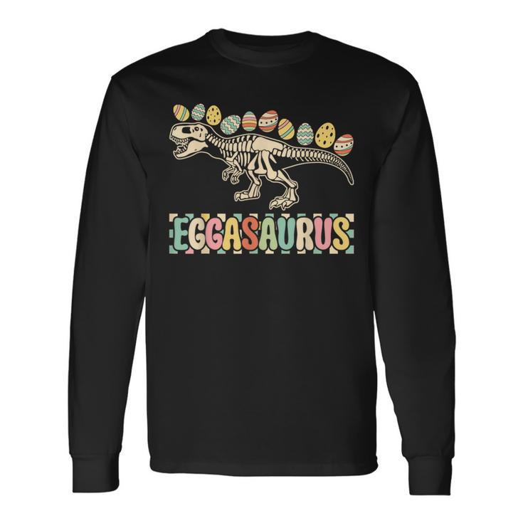 Eggasaurus Easter T Rex Dinosaur Egg Hunt 2024 Graphic Long Sleeve T-Shirt