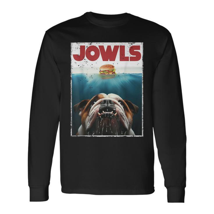 English Bulldog Jowls Burger Bully Dog Mom Dog Dad Long Sleeve T-Shirt Gifts ideas