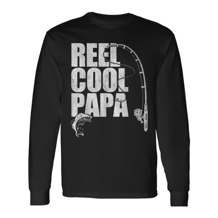 Fishing T Reel Cool Papa Fathers Day Long Sleeve T-Shirt