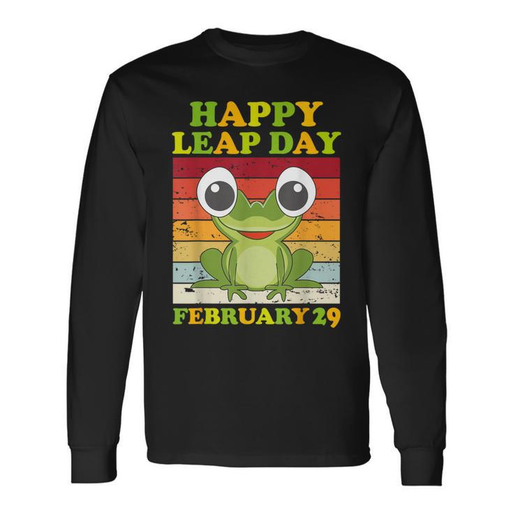 Frog Happy Couple Leap Day February 29 Leap Birthday Long Sleeve T-Shirt