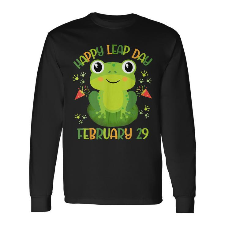 Frog Happy Leap Day February 29 Birthday Leap Year Long Sleeve T-Shirt Gifts ideas