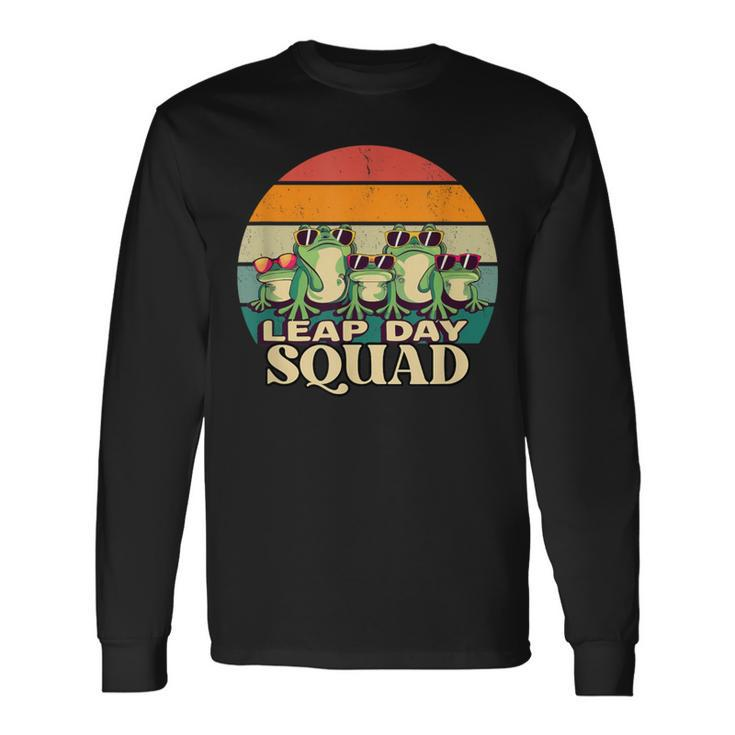 Frog Lover Leap Day Squad February 29 Cool Retro Style Long Sleeve T-Shirt