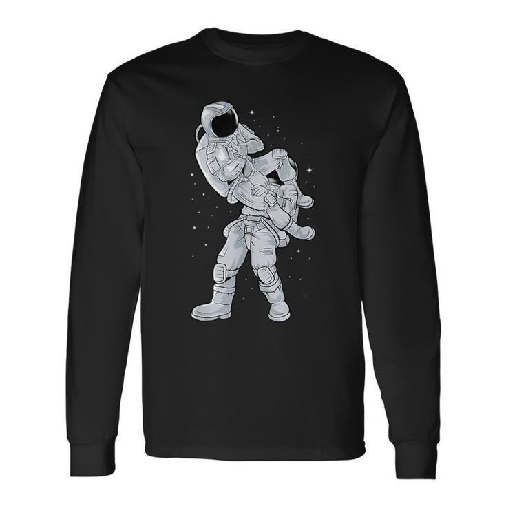 Galaxy Bjj Astronaut Flying Armbar Jiu-Jitsu Brazilian Long Sleeve T-Shirt