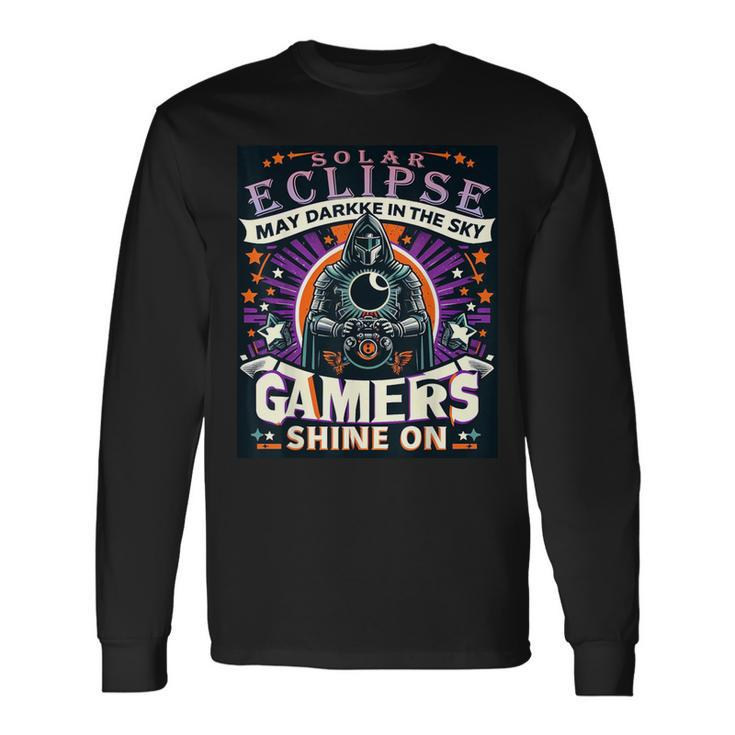 Gamers For Solar Eclipse For Gamer Boy And Girl Long Sleeve T-Shirt