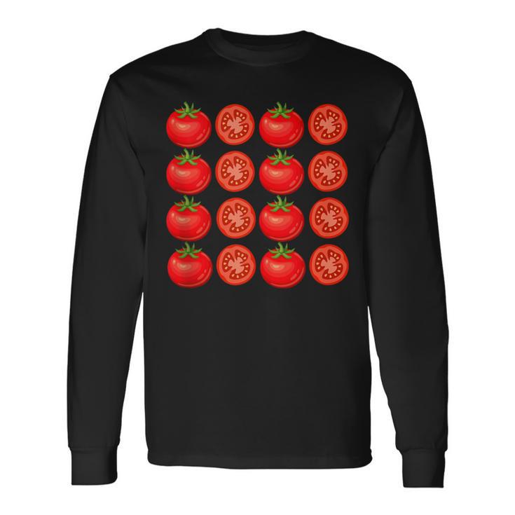 Garden Tomato Foodie Botanical Vegan Vegetable Long Sleeve T-Shirt