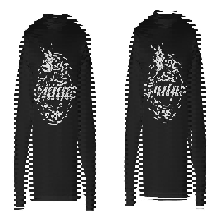 Grandpa Fathers Day Cool Grandpas Club Skeleton Hand Long Sleeve T-Shirt