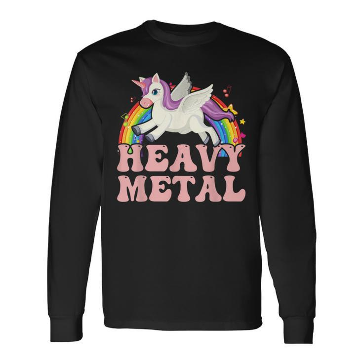 Ironic Cool Unicorn Heavy Metal Music Festival Long Sleeve T-Shirt