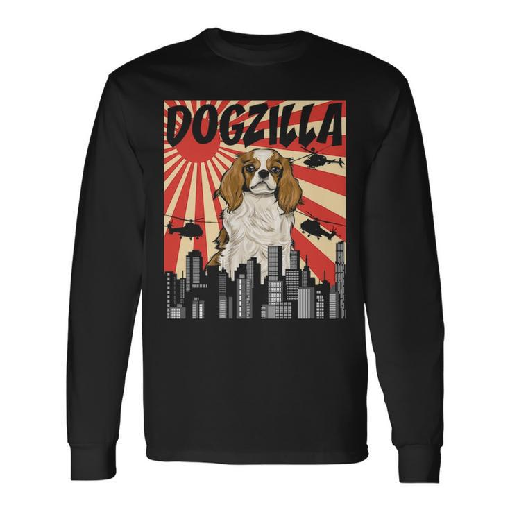 Japanese Dogzilla Cavalier King Charles Spaniel Long Sleeve T-Shirt