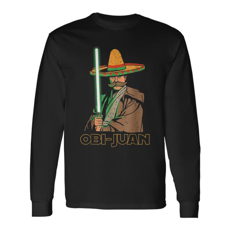 Mexican Obi Juan Movie Parody Nerd Cinco De Mayo Long Sleeve T-Shirt