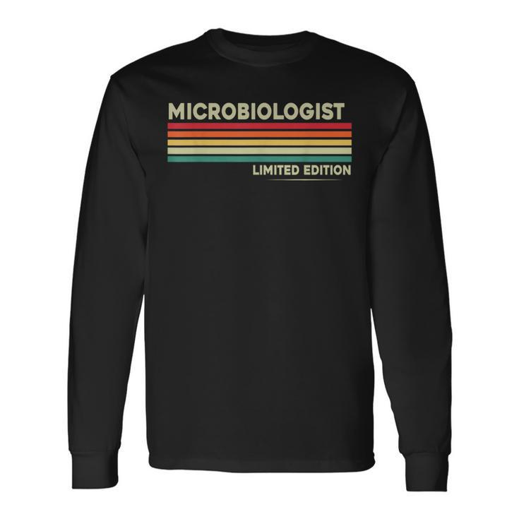 Microbiologist Birthday Worker Job Tittle Vintage Long Sleeve T-Shirt Gifts ideas