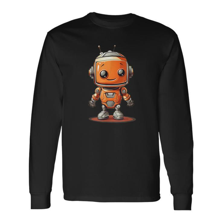 Orange Robot Boy Costume Long Sleeve T-Shirt