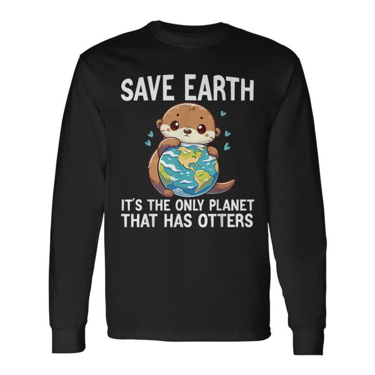 Otters Earth Day 2024 Environmentalist Women Men Long Sleeve T-Shirt