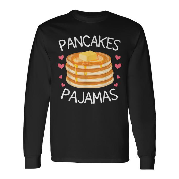 Pancakes Pajamas Cute Kawaii Pancakes Lover Long Sleeve T-Shirt