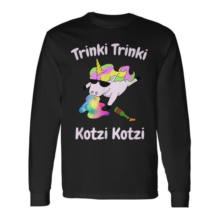 Party Unicorn Saufen Trinki Kotzi Langarmshirts Geschenkideen