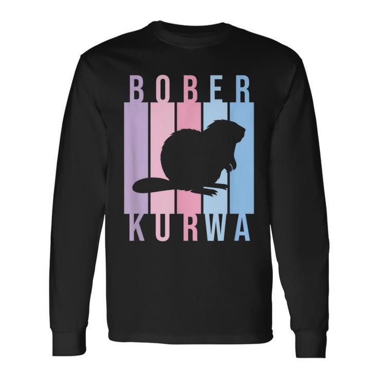 Pastel Bober Bóbr Kurwa Polish Internet Meme Beaver Langarmshirts Geschenkideen