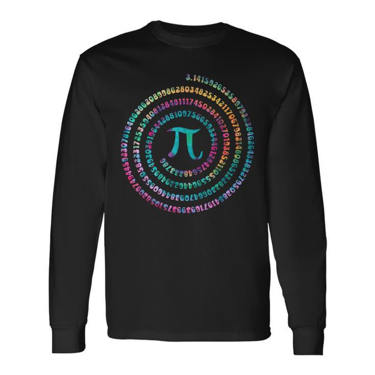 Pi Day Spiral Pi Math For Pi Day 314 Tie Dye Long Sleeve T-Shirt