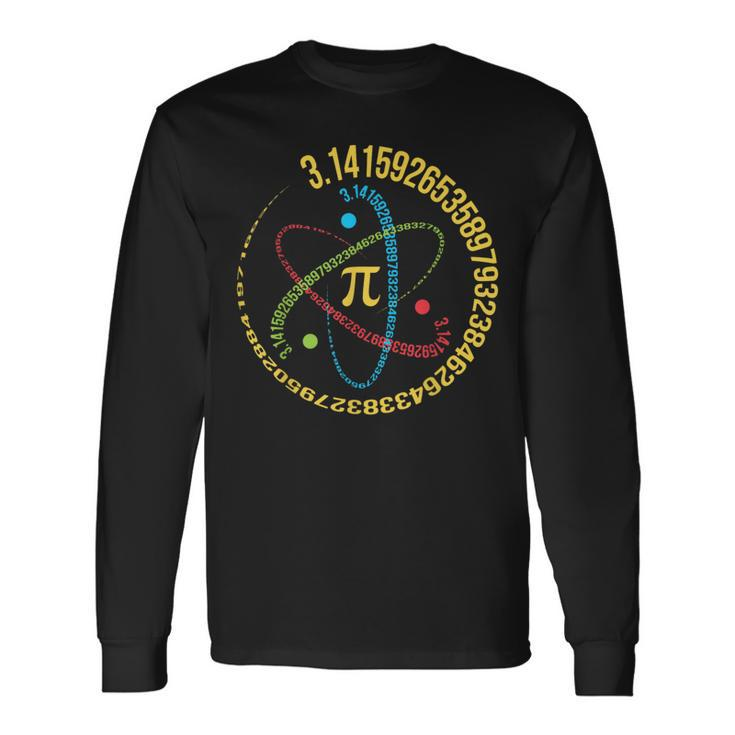 Pi Day Spiral Pi Math For Pi Day Groovy Long Sleeve T-Shirt