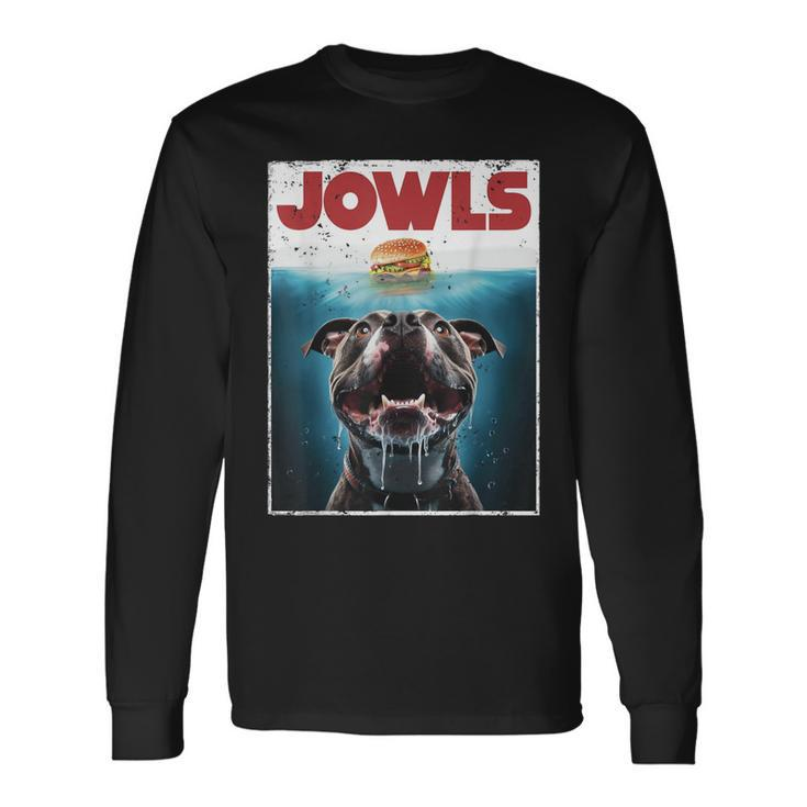 Pittie Pitbull Pit Bull Jowls Burger Bully Dog Mom Long Sleeve T-Shirt
