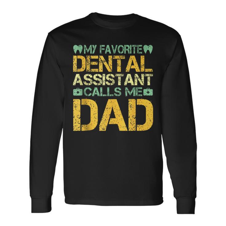 Retro Dentist Dad Father Dental Assistant Father’S Day Long Sleeve T-Shirt