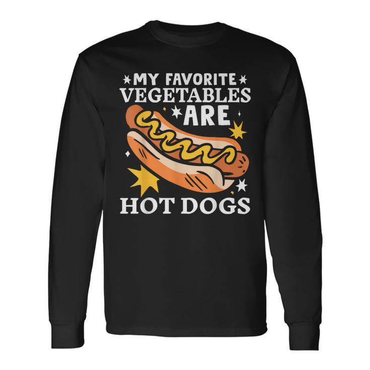 Sausage Bbg Hot Dogs Lover Hotdog Long Sleeve T-Shirt