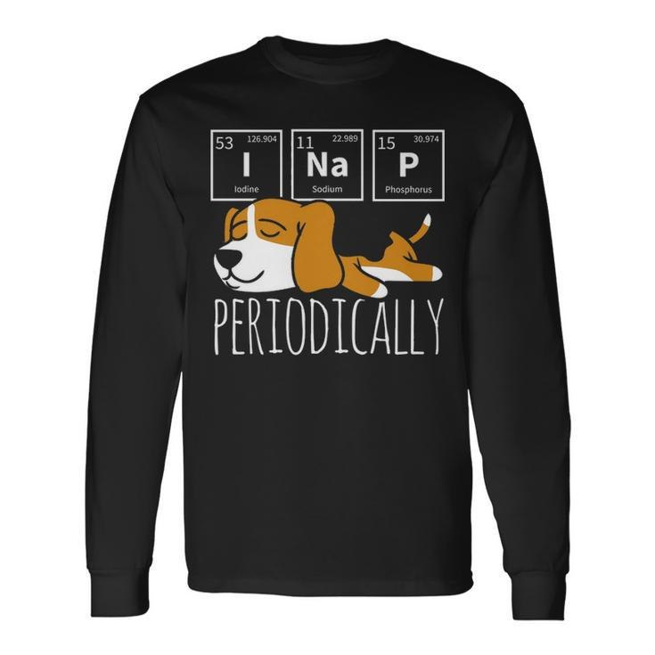 Science I Nap Periodic Table Meme Meh Beagle Dog Long Sleeve T-Shirt