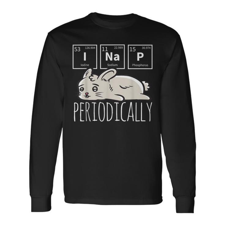 Science I Nap Periodic Table Meme Meh Bunny Rabbit Long Sleeve T-Shirt