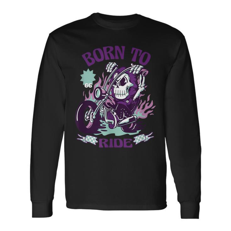 Skeleton Biker Fan & Vintage Skull Biker Long Sleeve T-Shirt