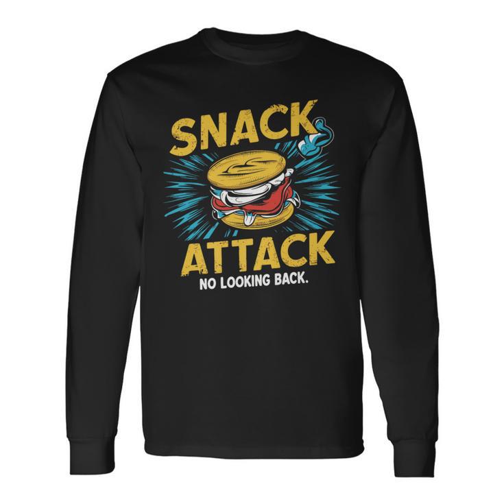 Slogan Snack Attack No Looking Back Long Sleeve T-Shirt