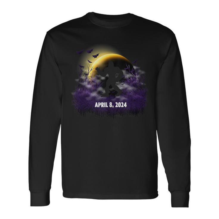 Solar Eclipse April 08 2024 Bigfoot Long Sleeve T-Shirt