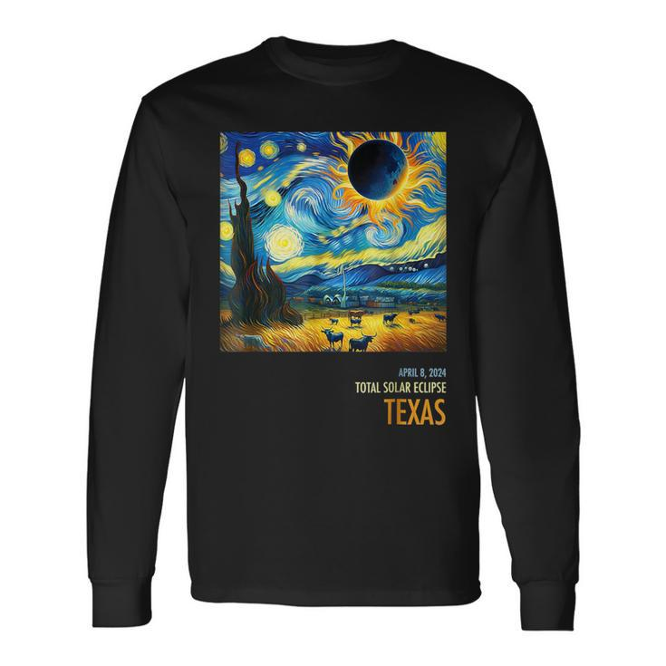 Total Solar Eclipse 2024 Texas Long Sleeve T-Shirt