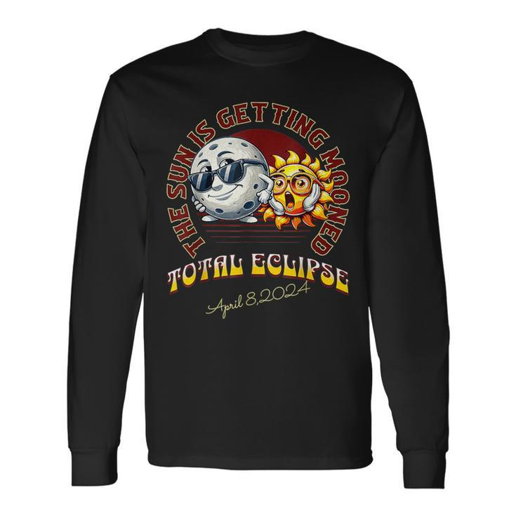 Totality Eclipse April 2024 Sun Is Getting Mooned Long Sleeve T-Shirt