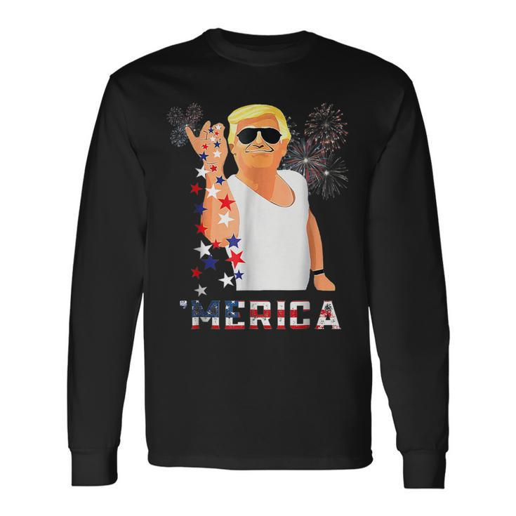 Trump Salt Merica Freedom 4Th Of July Usa Flag 2024 Long Sleeve T-Shirt Gifts ideas