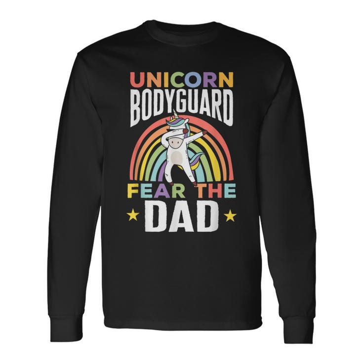 Unicorn Bodyguard Fear The Dad Unicorn Security Men Long Sleeve T-Shirt