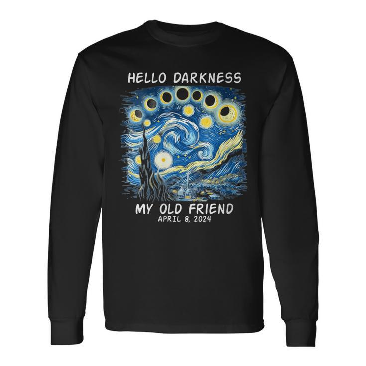 Van Gogh Hello Darkness My Old Friend Solar Eclipse Long Sleeve T-Shirt
