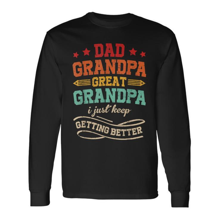Vintage Great Grandpa For Fathers Day Dad Papa Grandpa Long Sleeve T-Shirt