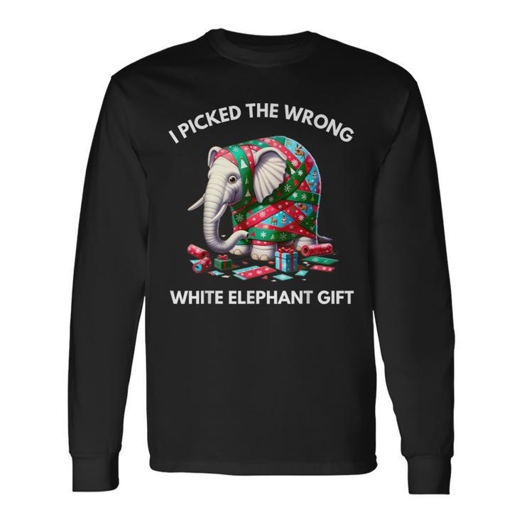 White Elephant Wrapped Elephant Dumb Long Sleeve T-Shirt