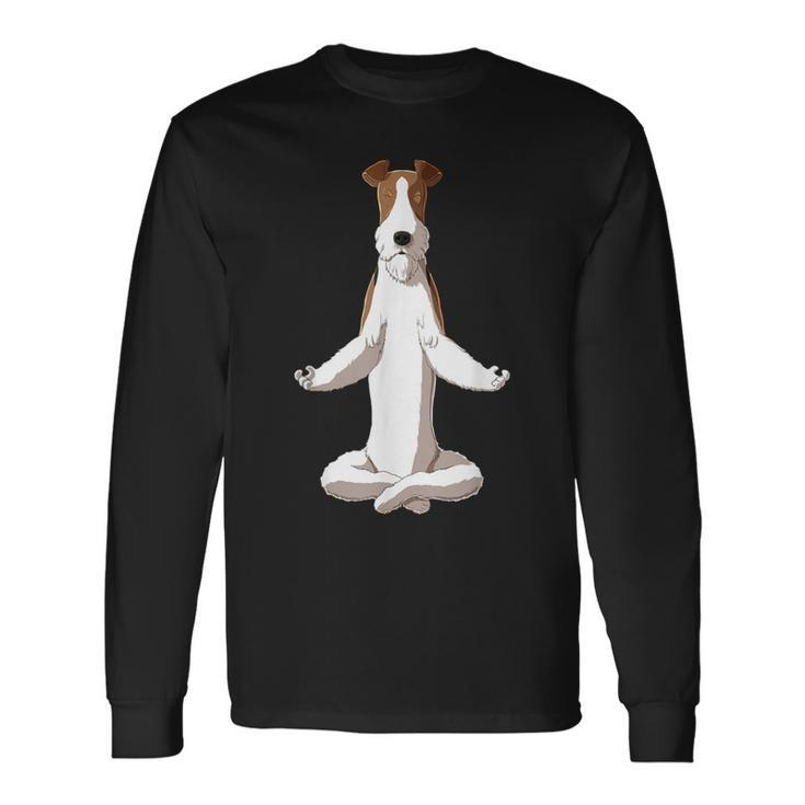 Yoga Dog Wire Fox Terrier Long Sleeve T-Shirt