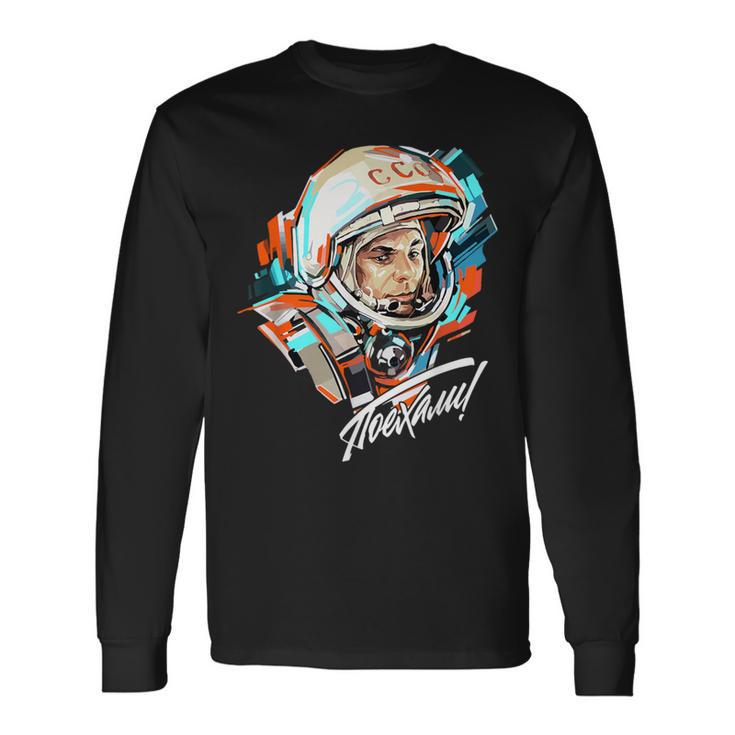 Gagarin Yuri Vintage Sputnik Space Langarmshirts Geschenkideen