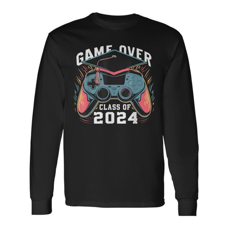 Game Over Class Of 2024 Gaming Graduation Gamer Senior Long Sleeve T-Shirt