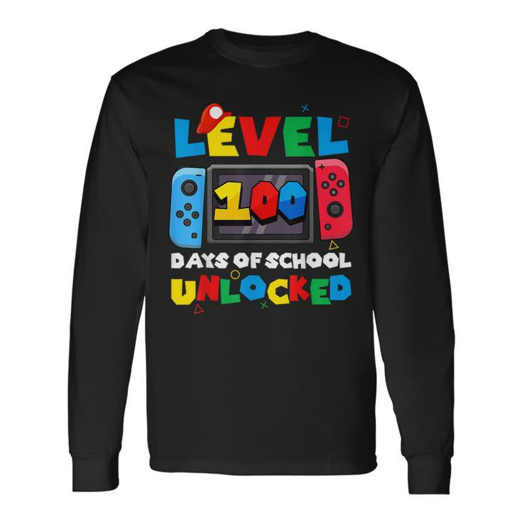 Game Controller Level 100 Days Of School Unlocked Boys Long Sleeve T-Shirt
