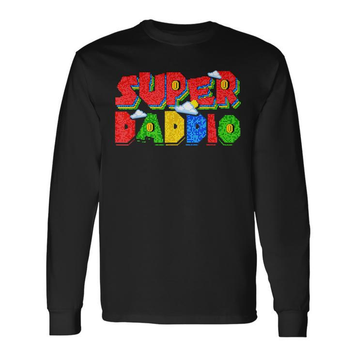 Gamer Super Dad Superhero Family Matching Game Gamer Long Sleeve T-Shirt