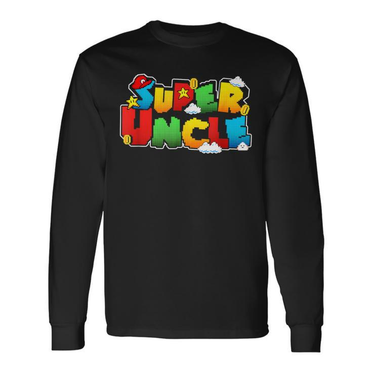 Gamer Super Uncle Family Matching Game Super Uncle Superhero Long Sleeve T-Shirt